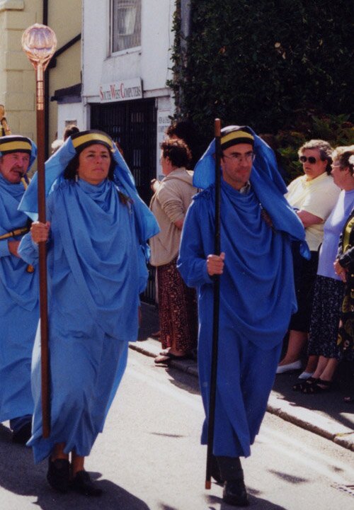 Procession of Bards at the 2001 Open Gorseth in St Columb, Cornwall